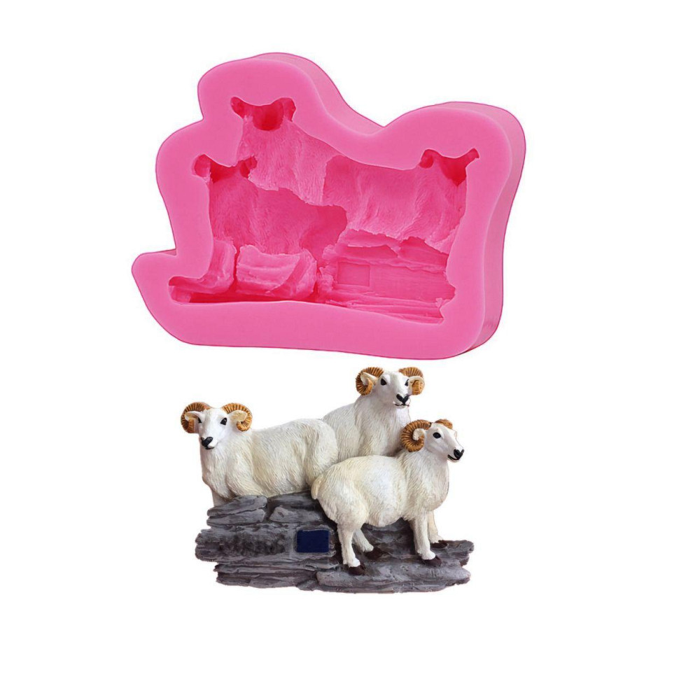 Молд силиконовый Бараны 82 на 61 мм розовый Киев - изображение 1