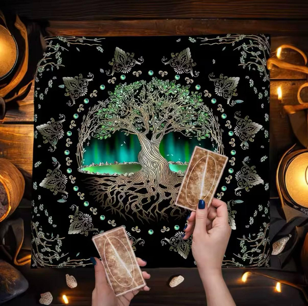 Алтарная скатерть для карт Таро и Рун. Скатерть для гадания 75*58 см. Древо жизни Киев - изображение 5
