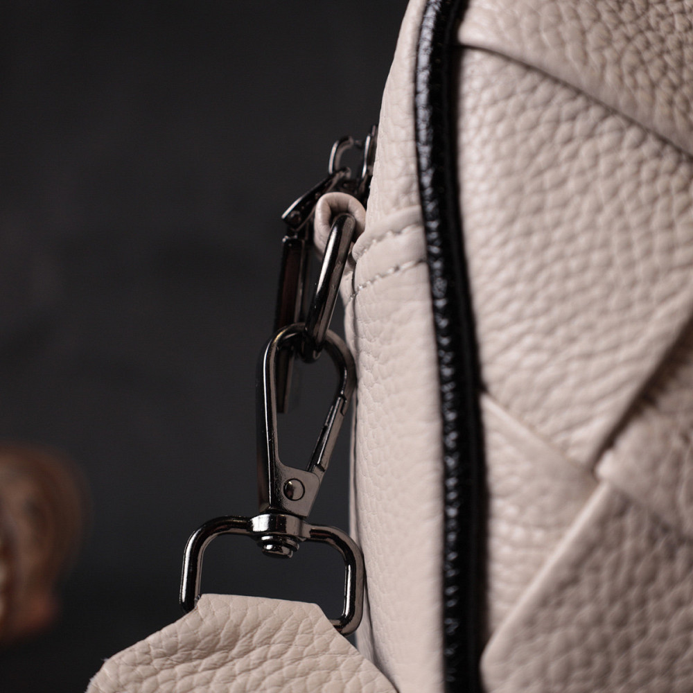 Стильна жіноча сумка з палітуркою з натуральної шкіри Vintage 22407 Біла Київ - фото 9