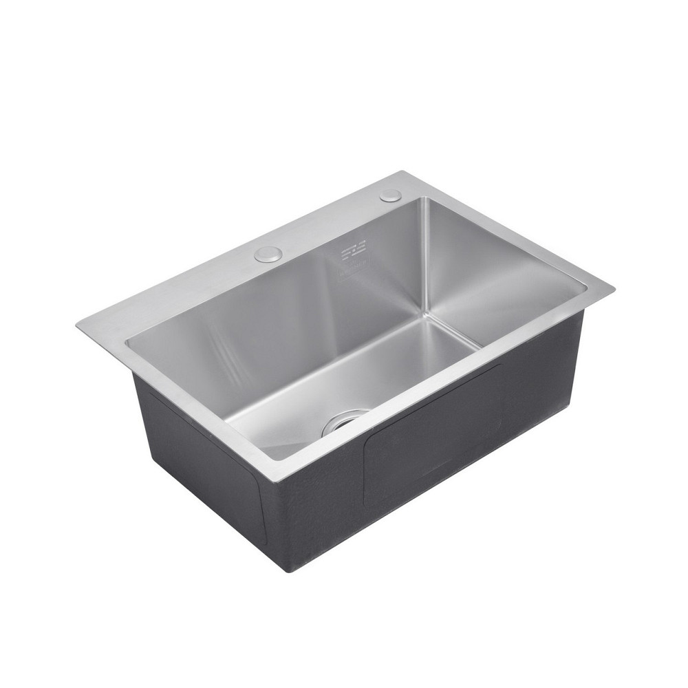 Кухонная мойка с нержавеющей стали Kroner KRP Gebürstet - 5843HM (3/1 мм) с сушилкой для посуды Киев - изображение 3