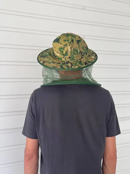 Шляпа антимоскитная камуфляж для охоты рыбалки садоводства / Панама с сеткой для защиты от мошек комаров Коломия - фото 4