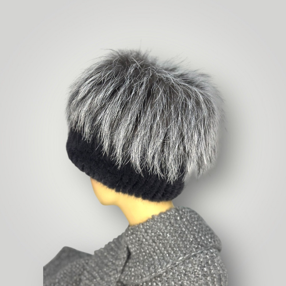 Шапка женская меховая Джесика Графитовый Харьков - изображение 3