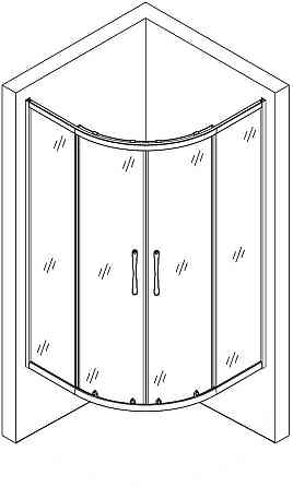Душова кабіна півкругла без піддона-40см WKRA N90FS BRAVO (1уп.) Киев