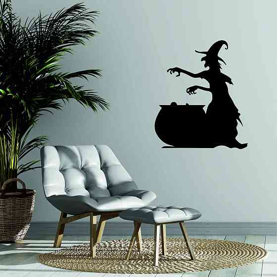 Декоративное настенное 3D Панно «Ведьма», Декор на стену с объемом 110*87 см, Черный Киев