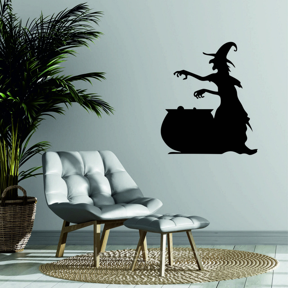 Декоративное настенное 3D Панно «Ведьма», Декор на стену с объемом 110*87 см, Черный Киев - изображение 1