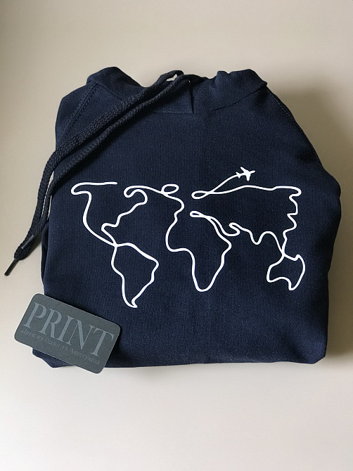 Мужская\Женская толстовка с капюшоном и принтом карты мира Черновцы - изображение 1