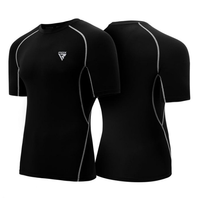 Рашгард з коротким рукавом RDX Lycra Black 2XL Каменское - изображение 6