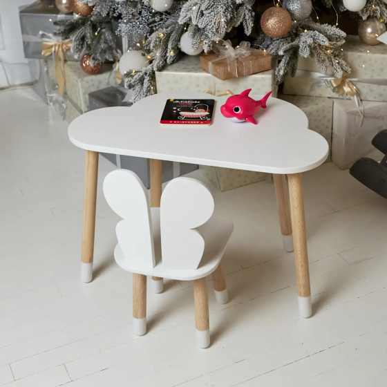 Дитячий столик Хмара та стільчик Метелик білий Київ
