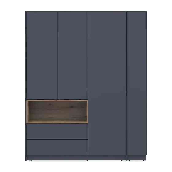 Шкаф для одежды с нишей и этажеркой Doros Дейл Графит/Дуб Эвок 3 ДСП 178х52х220 DRS-011725 (44900337) Днепр