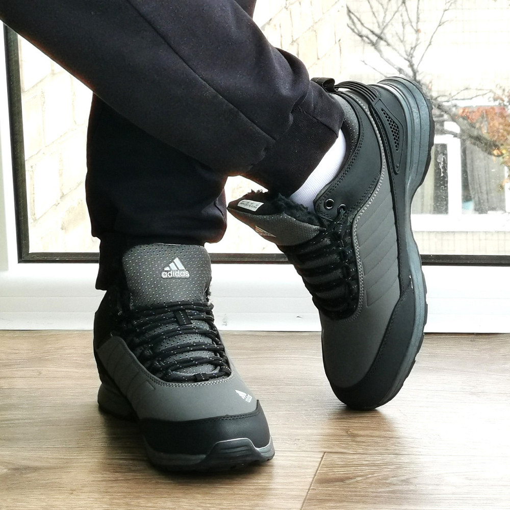 Зимние Кроссовки Adidas GORE-TEX Мужские Серые с МЕХОМ Ботинки Адидас (размеры: 42,43,44,46) ВидеоОбзор Днепр - изображение 2