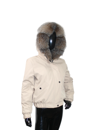 Бомбер жіночий з хутром блюфрост Бежевий 44 Харків