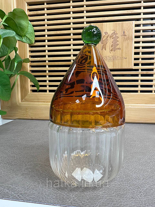 Цукорниця ємність для зберігання скляна "Гном" 260 мл коричневе та прозоре скло 102-807 Київ - фото 1