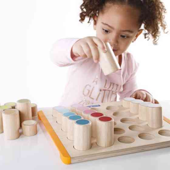 Дерев'яний сортер Guidecraft Manipulatives Кольорові циліндри (G6734) Харьков