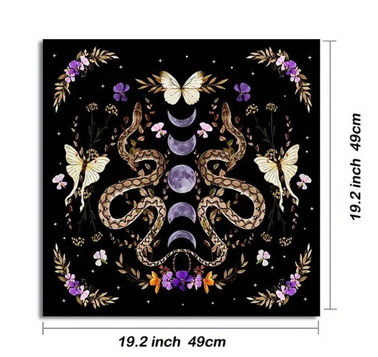 Алтарная скатерть для карт Таро и Рун. Скатерть для гадания 49*49 см.Скатерть для таро со змеей и фа Киев - изображение 5