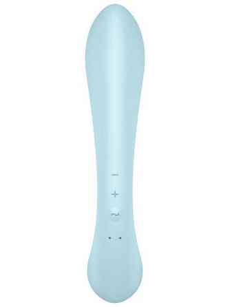 Двухсторонний вибратор-кролик Satisfyer Triple Oh Light Blue, 3 мотора, рукоятка-массажер Sex Aura Киев