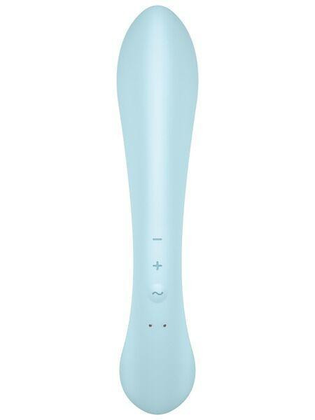 Двухсторонний вибратор-кролик Satisfyer Triple Oh Light Blue, 3 мотора, рукоятка-массажер Sex Aura Киев - изображение 3