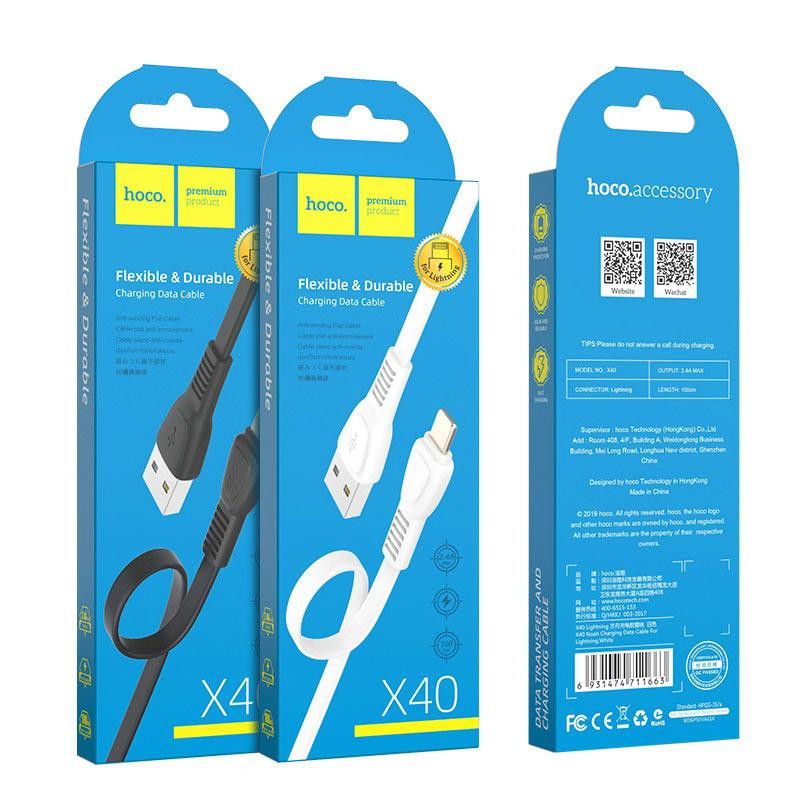 Кабель HOCO X40 USB - Lightning, 1м, черный Киев - изображение 1