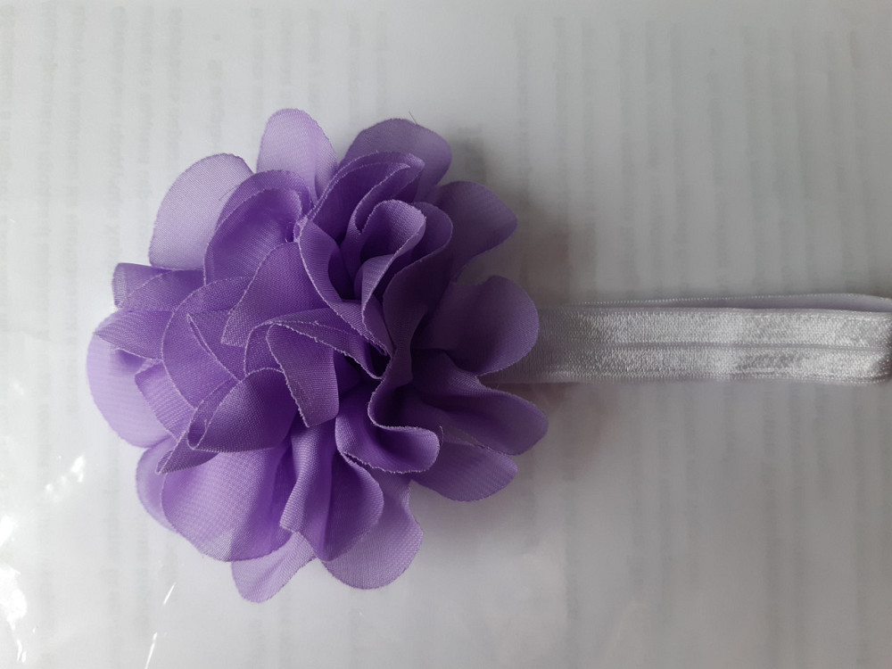 Пов'язка для дівчаток на голову бузкова - розмір універсальний (на резинці), квітка 10,5 см Київ - фото 1