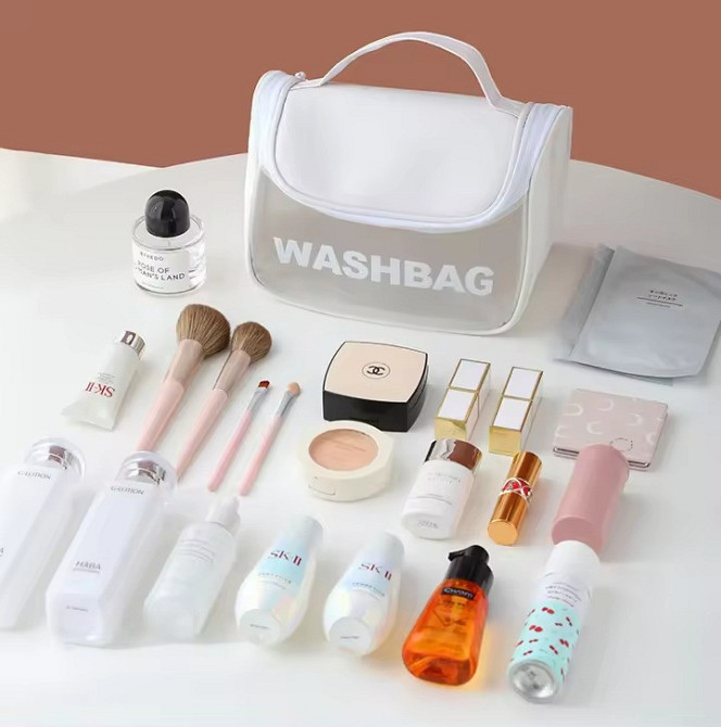 Косметичка, дорожня для подорожей, органайзер для аксесуарів у ванну та душ, водонепроникна, з ручкою Кам'янець-Подільський - фото 3