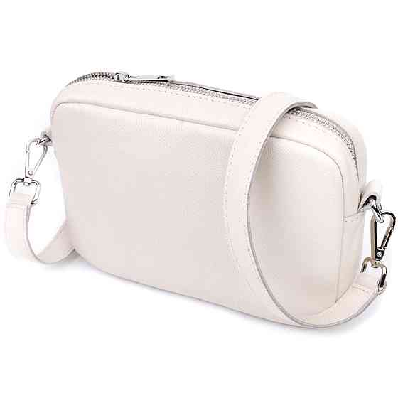 Класична жіноча сумка крос-боді з натуральної шкіри Бежева (SHVIGEL) Київ