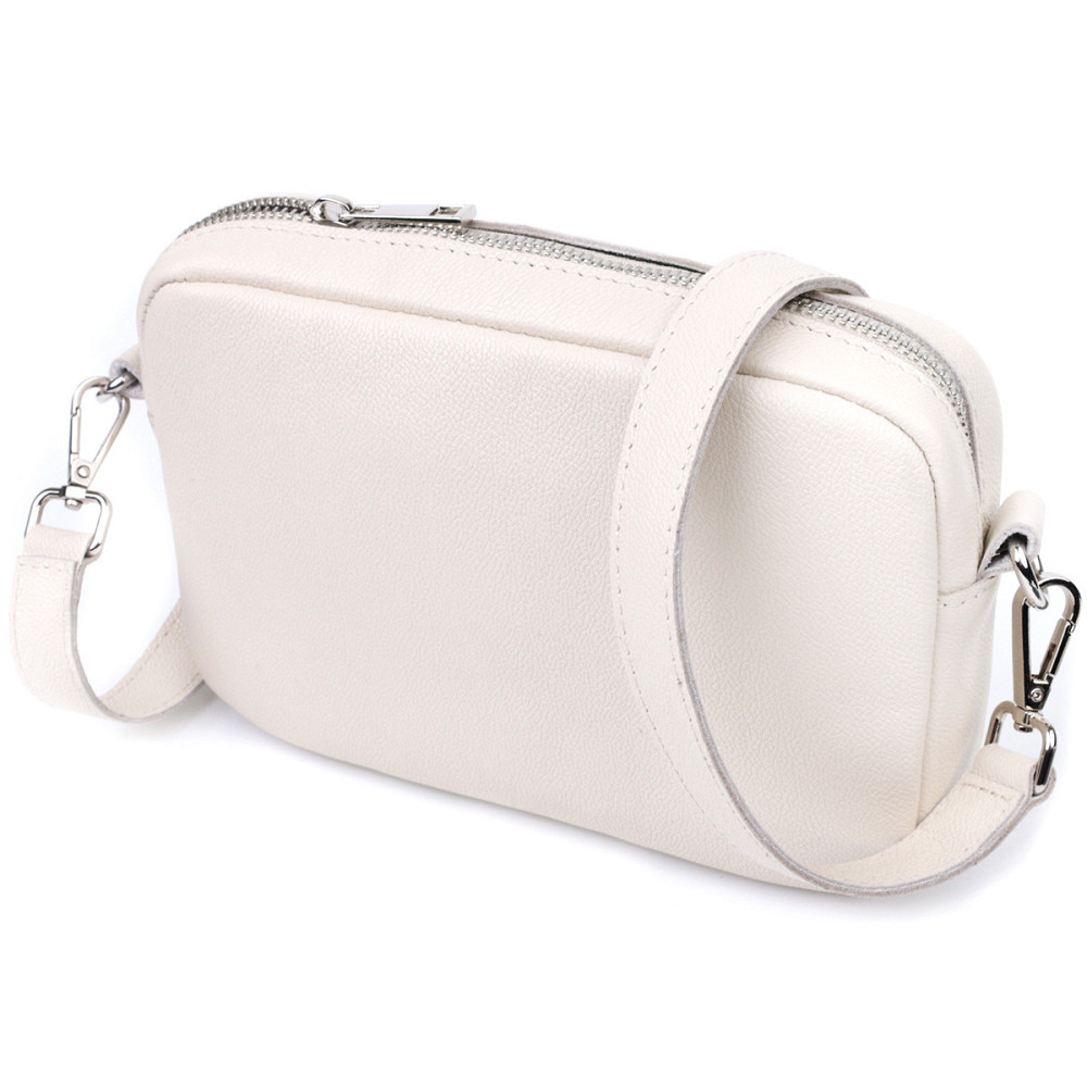 Класична жіноча сумка крос-боді з натуральної шкіри Бежева (SHVIGEL) Київ - фото 5