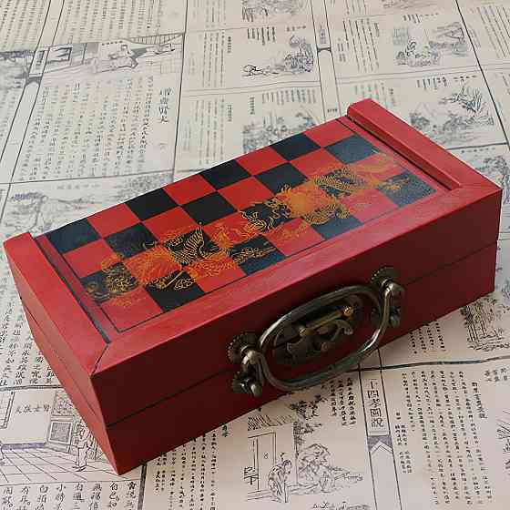 Шахи у китайському стилі RESTEQ — дерев’яна шахова дошка 21×21 см з фігурами Київ