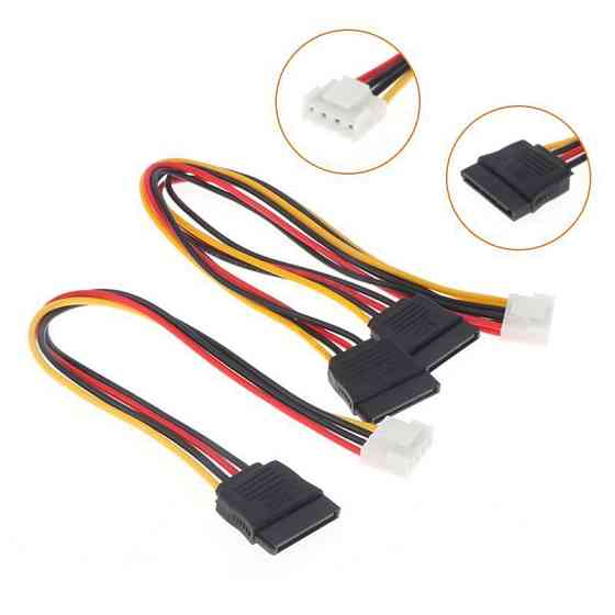 Переходник IDE Molex - 2x Sata 15pin для питания жестких дисков 17 см Киев