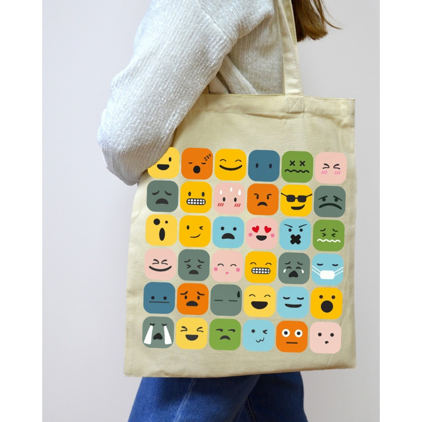 Екошопер BookOpt BK4101 Смайлики бежевий Київ - фото 7