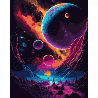 Картина по номерам Santi Фантазійний космос, 40*50см, LED підсвітка (955046) Вінниця