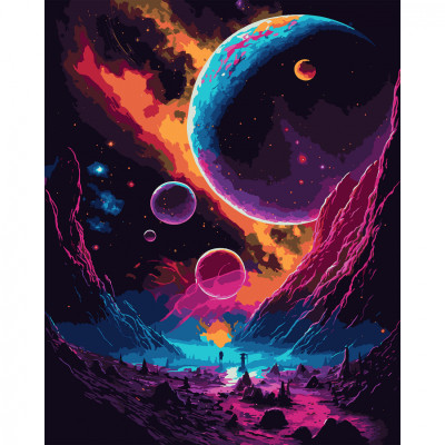 Картина по номерам Santi Фантазійний космос, 40*50см, LED підсвітка (955046) Вінниця - фото 1