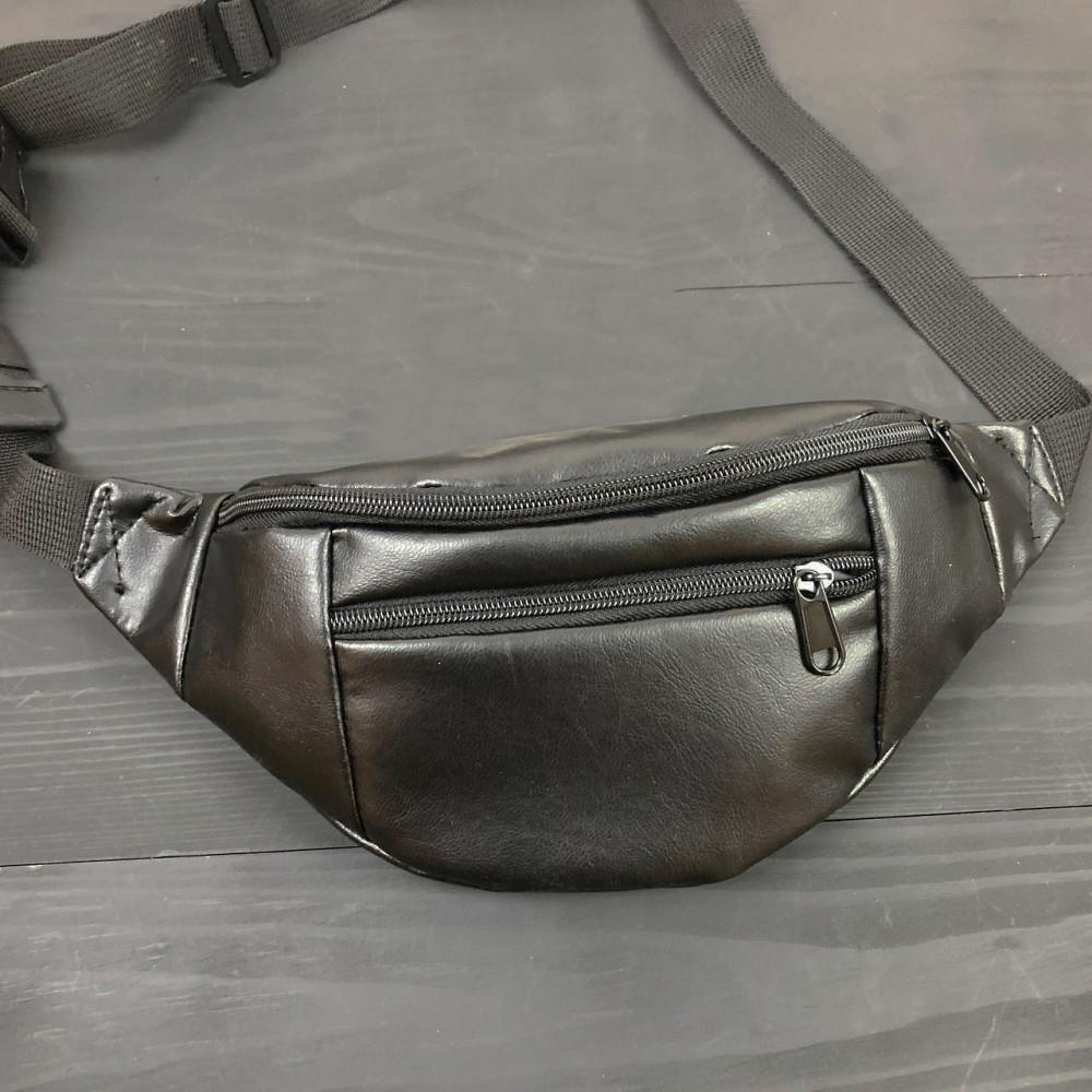 Сумка-бананка з ремінцем, Шкіряна сумка бананка на груди, Чоловіча шкіряна бананка середнього розміру CB-30 Львів - фото 5