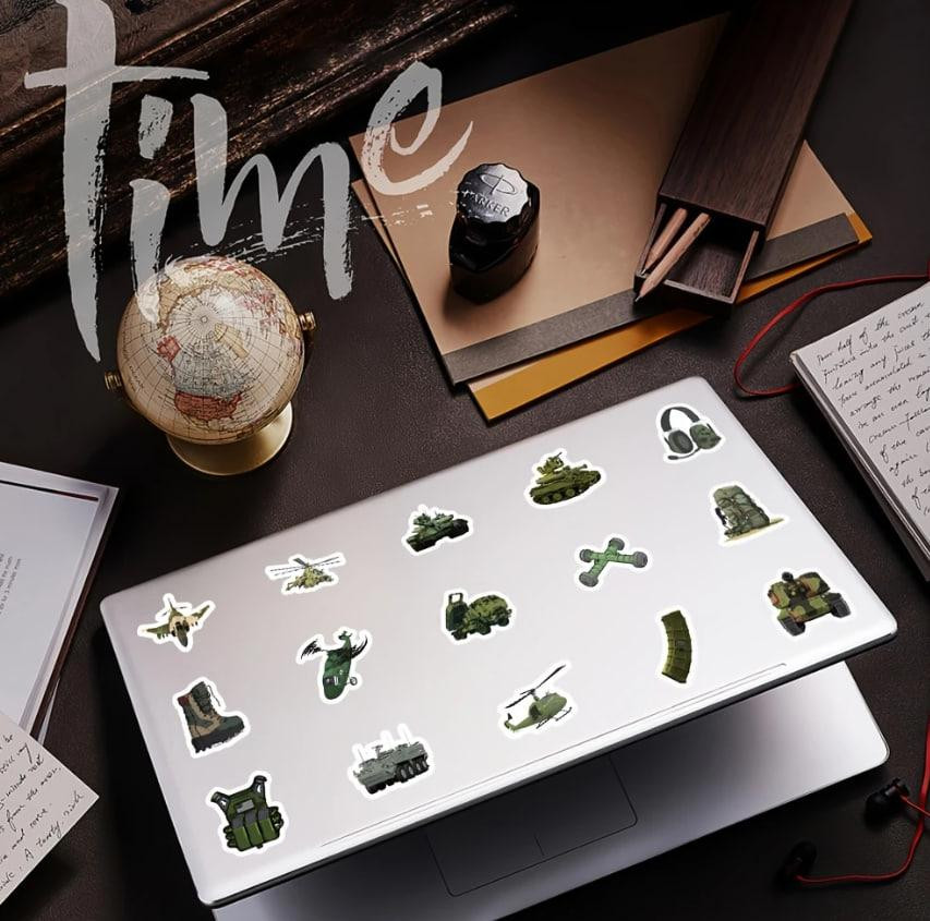 Набір наліпок на військову тематику, стікерпак 50 штук. Київ - фото 3