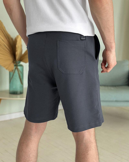 Лёгкие однотонные летние мужские шорты тёмно-серые Pobedov Griz Киев - изображение 2