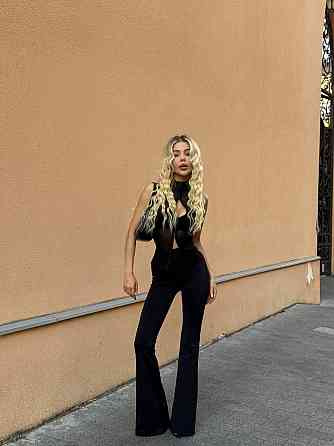 Жіночі обтислі штани кльош з ефектом стягування турецький біфлекс 46/48 Одеса