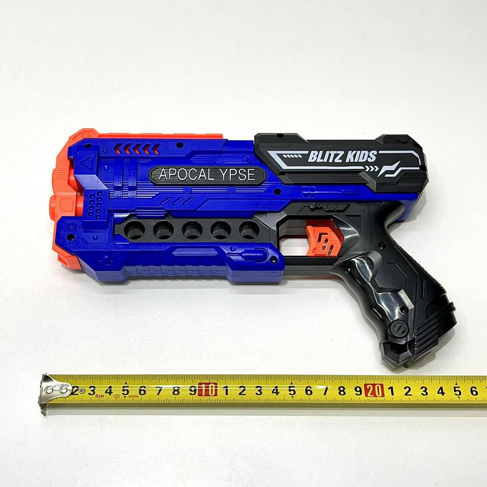 Пістолет іграшковий бластер 12 м'яких набоїв у коробці Вид 1 Синій (JLX7267) Чернигов - изображение 4
