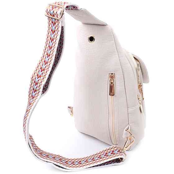 Популярна жіноча сумка з однією лямкою через плече з великозернистої екошкіри Vintage 22761 Молочний Київ