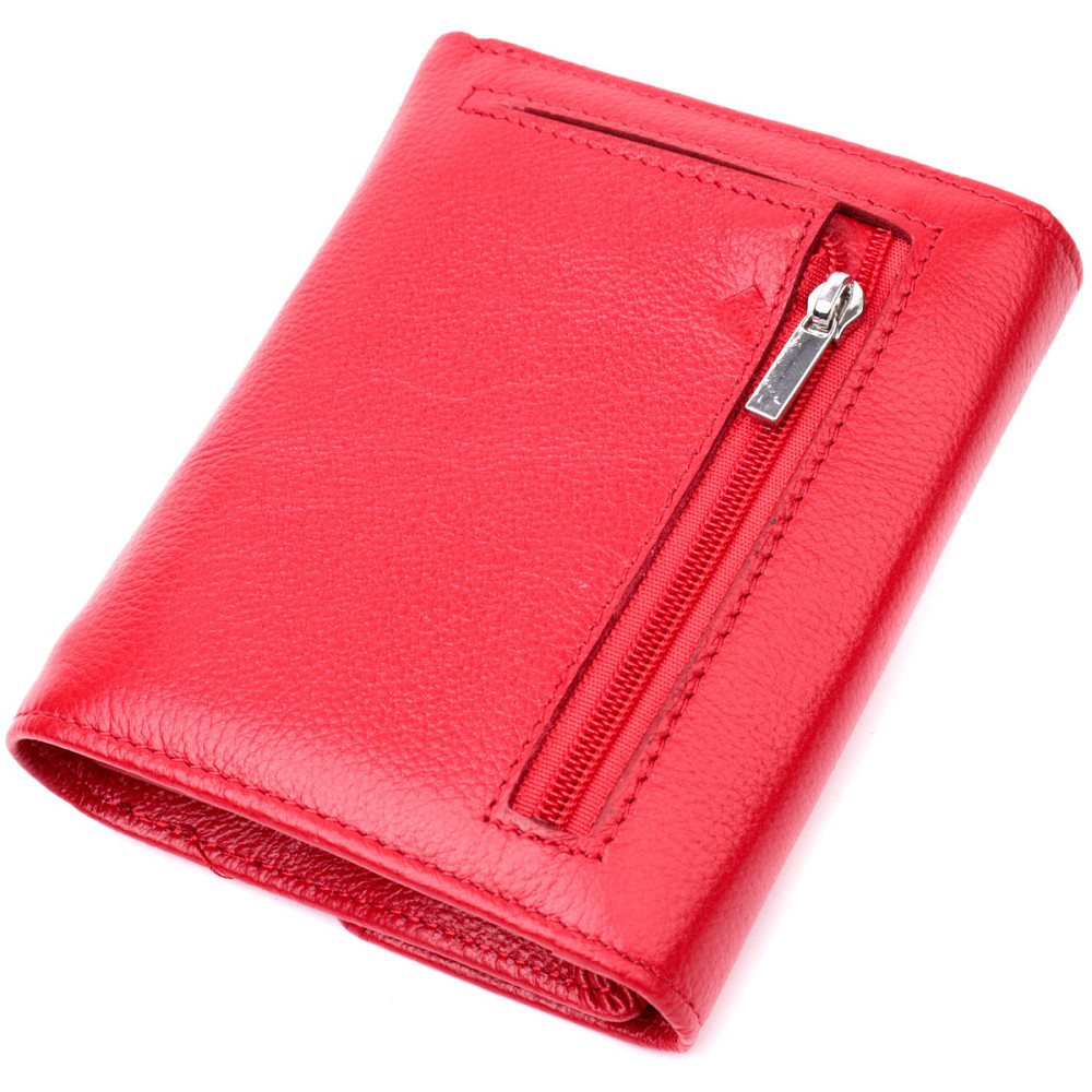 Женский яркий кошелек с монетницей из натуральной кожи Красный (ST Leather) Киев - изображение 6