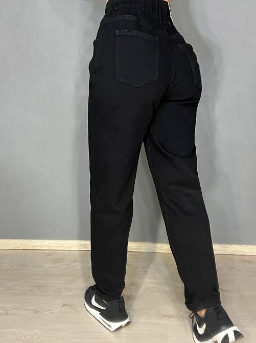 Джинси жіночі Vanver 81888 mom jeans relax comfort талія на резинці великі розміри чорні, чорний, З2, 32, 89 см, 120 см Київ - фото 13