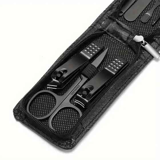 Набор инструментов для маникюра и педикюра дорожный набор ножницы,пинцет,пилочка 6 шт в кейсе цвет черный Каменец-Подольский