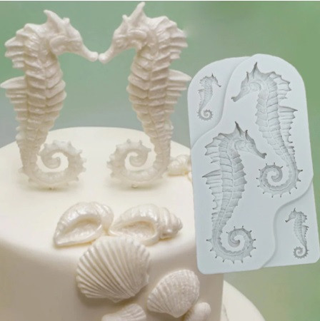 Молд рыба Морской конёк 123 на 64 мм серый Киев - изображение 5