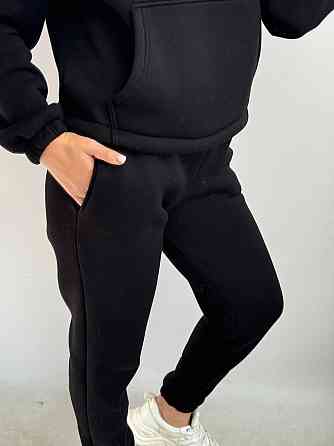 Флісовий спортивний костюм зі змійкою Чорний XL-2XL Харків