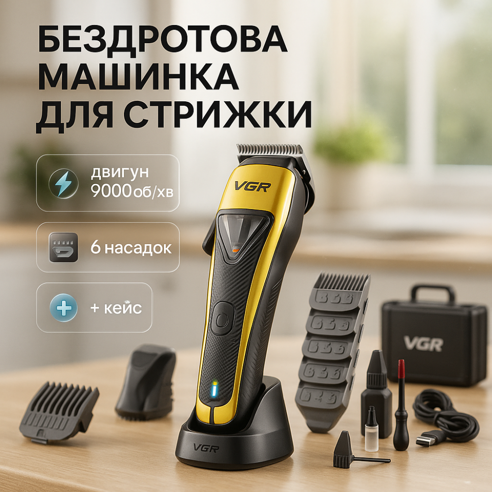 Триммер беспроводной, Моющаяся машинка для стрижки, Электробритва для стрижки головы LS-48 Львов - изображение 16