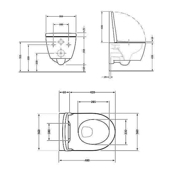 Унітаз підвісний Qtap Swan безобідковий Ultra Quiet із сидінням Soft-close QT16335179W Київ