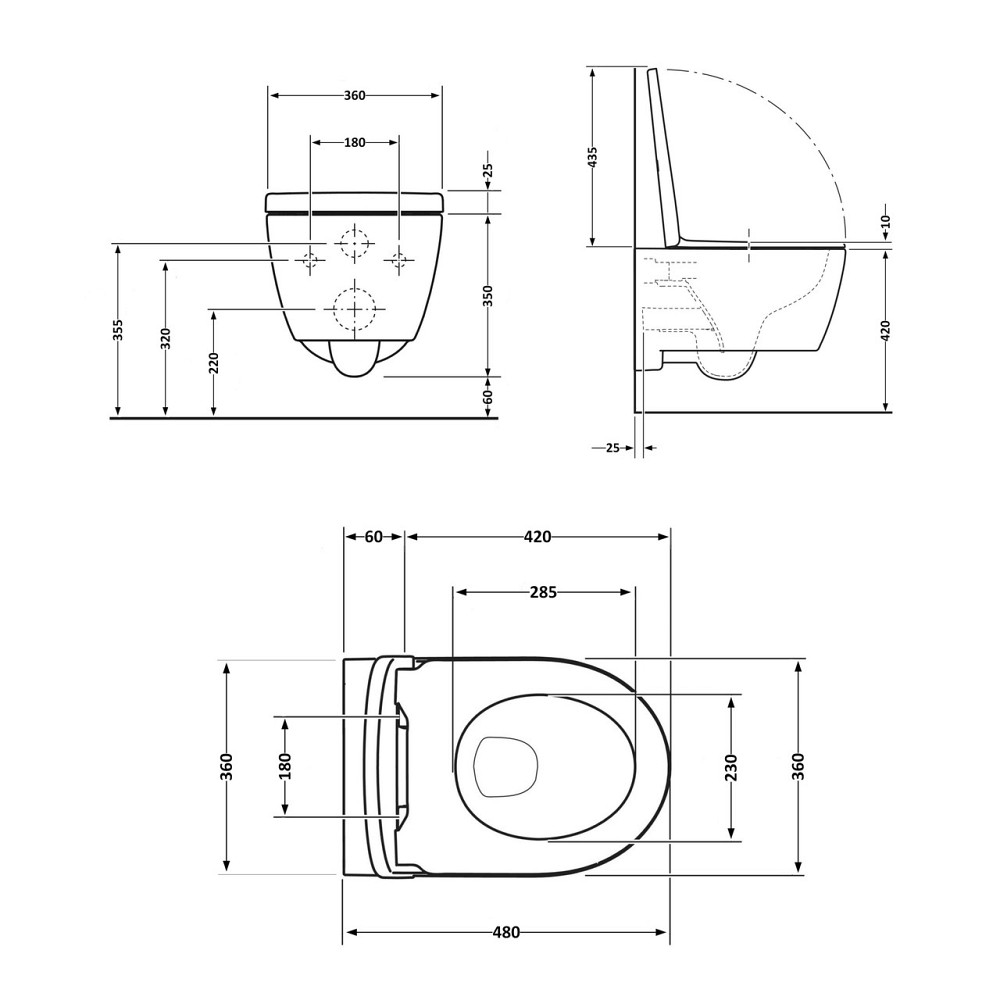 Унітаз підвісний Qtap Swan безобідковий Ultra Quiet із сидінням Soft-close QT16335179W Київ - фото 2