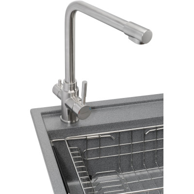 Мийка кухонна GRANADO Optimal Estella grafito (+ змішувач Badalona LUX inox + дозатор Redondo inox + кошик+дошка) (ksg0209) Вінниця - фото 5