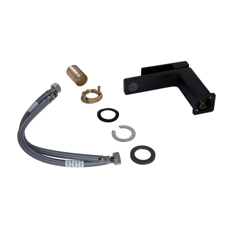 Смеситель для раковины Qtap Gemini QTGEM270BLM45674 (k35), однорычажный, низкий, Black Matt Харьков - изображение 4