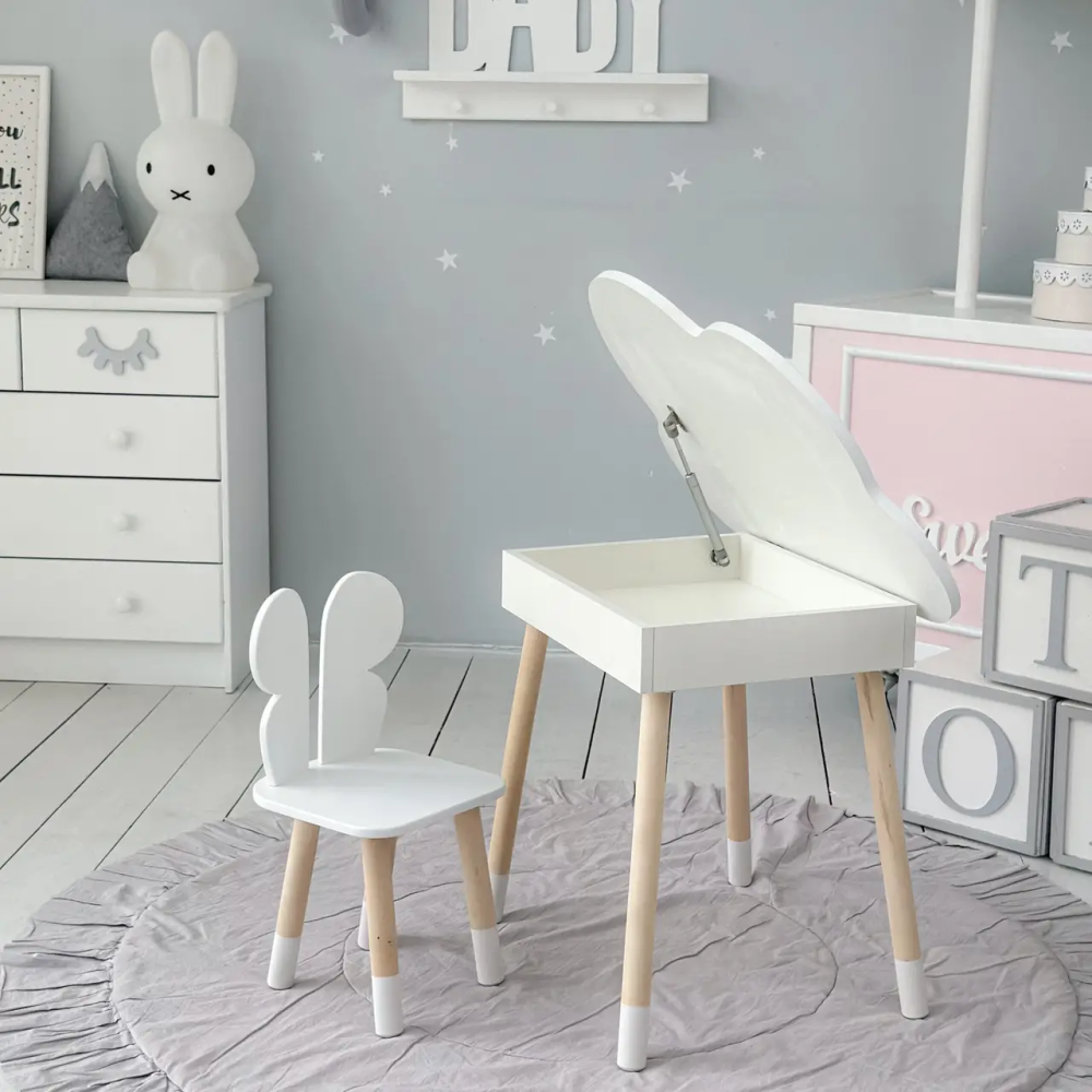 Дитячий столик Хмара з нішою та стільчиком Метелик (Білий) Вінниця - фото 5