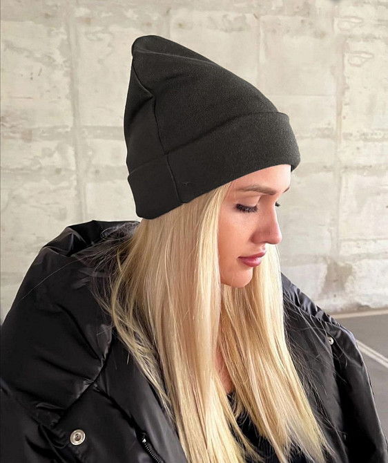 Женская зимняя шапка на флисе Графит Киев - изображение 1