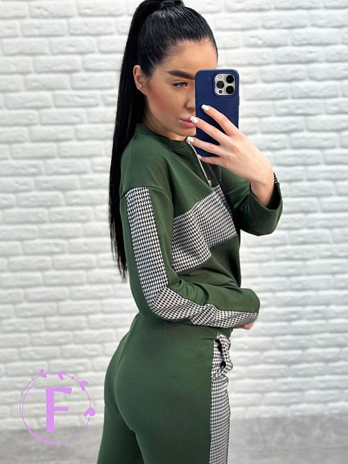 Демисезонный прогулочный костюм из трикотажа Wonderlend батал 50-52, Хаки Киев - изображение 2