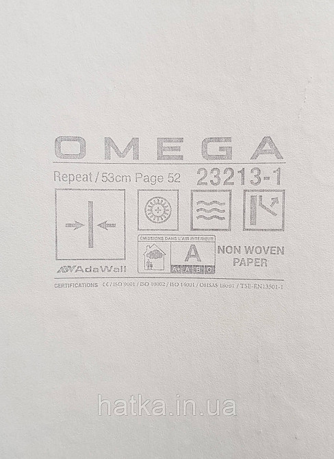 Шпалери вінілові на флізеліні AdaWall Omega1.06х10 під шкіру структурні щільні білі 23213-1 Київ - фото 3